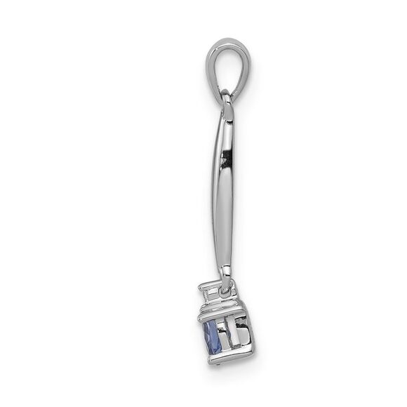 Kazi Luxury 14k White Gold Diamond and .20 Tanzanite Pendant